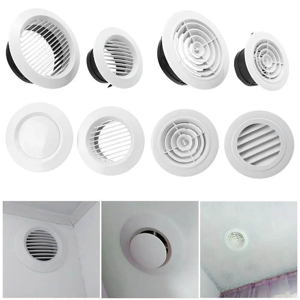 4 Types White Air Vent Extract Valve Grille Air Circulation Vents Cover 100/150mm Round Ducting Ventilation Cover Various Shapes
