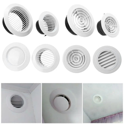 4 Types White Air Vent Extract Valve Grille Air Circulation Vents Cover 100/150mm Round Ducting Ventilation Cover Various Shapes