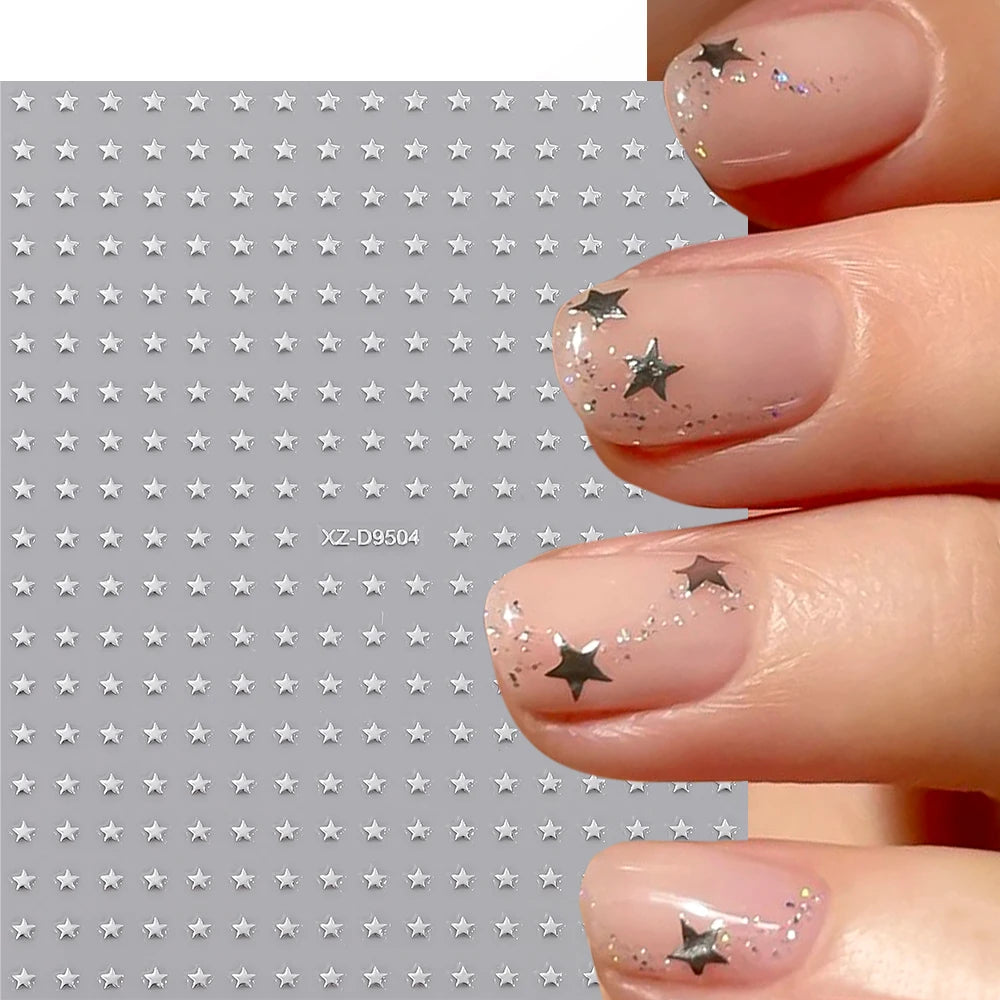 8Pcs/Set 3D Mix Colors Y2K Stars Nails Stickers 8*10cm Five-pointed Star Nail Decals Self-Adhesive Starlight DIY Nail Supplies 1