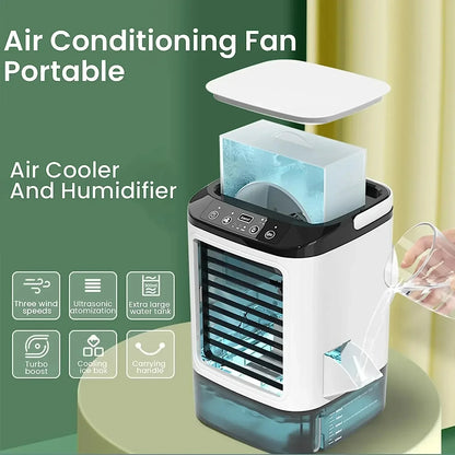 Portable air conditioner 3-speed Mini Air Conditioning 900ml Water Tank Air Cooler with 7-color Night Light For Office Bedroom
