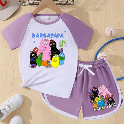 barbapapa Children's Suit for Girls Children's Clothing Girl Child Tracksuit Pajamas Kids Football Kits Korean Popular Clothes