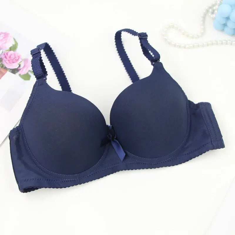 2025 New Sexy Plus Size Bras Bow Sweat Absorption Underwear For Women Solid Smooth Seamless Breathable ABC Cup Lingerie