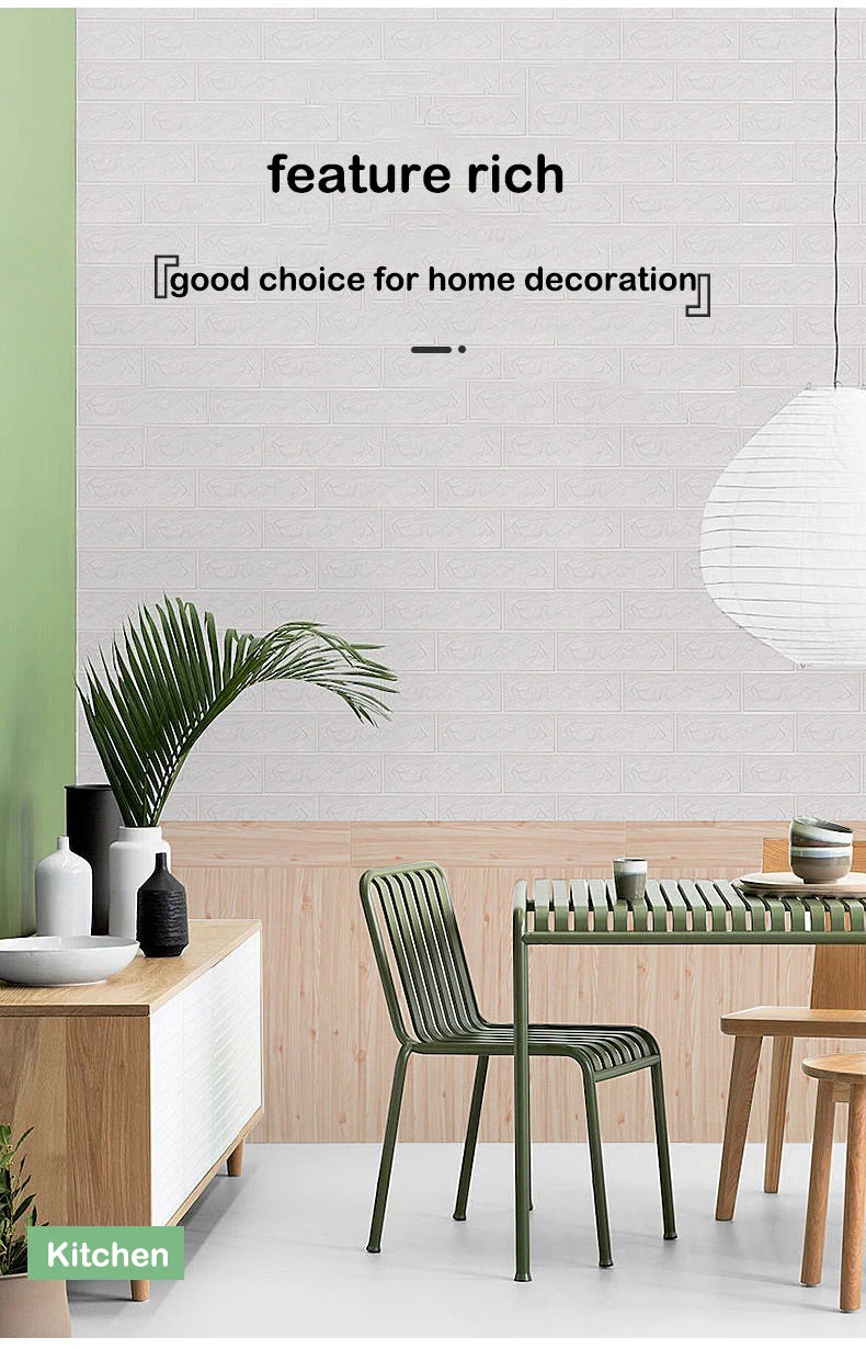 Black Brick Pattern Wallpaper Thick Waterproof and Moisture-Proof Living Room Bedroom Decorative Sticker Self-Adhesive