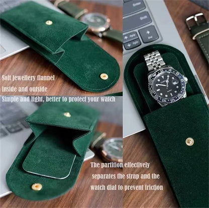 Embers Watch Bag Blue Black Green Watch Box Flannelette Gift Box Travel Storage Case Durable Portable Watch Dust Protection Case
