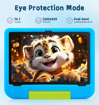 Kids Tablet, 10.1-inch Children 2025 Android 15 Tablets with Eye Protection Screen, 8GB(4+4GB) RAM 64GB Storage, 5000mAh Battery