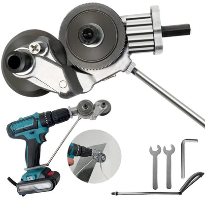 Electric Drill Plate Cutter Attachment Double Headed Free Cutting Tools Iron Metal Sheet Cutter Plate Punch Scissors