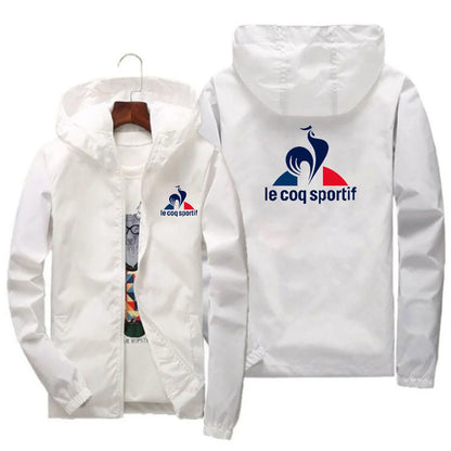 Spring and autumn new outdoor sports style fashion hooded zipper jacket men's leisure camping windproof waterproof coat 2024