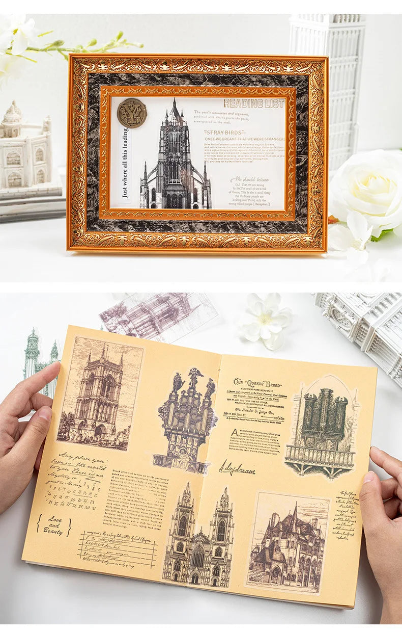 10pcs/lot Memo Pads Material Paper Medieval Castle Journal Scrapbooking paper Card Background Decoration Paper