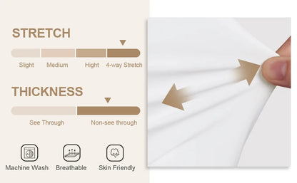 100KG Non-Iron Four-way High Stretch Men's Long Sleeve Shirt Silky Soft Sommth Blue Black Business Party Wedding Male Clothing