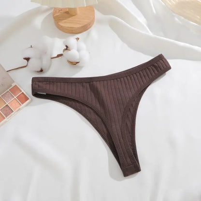 8Pcs/Set Cotton Seamless Thongs For Women Sexy Low Rise Solid Color Breathable Pantys Female Comfortable Soft G-String Underpant