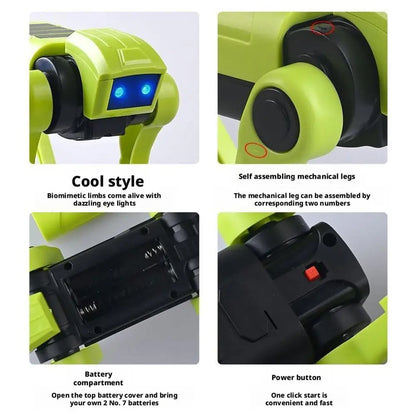 1-10PCS DIY Assembly RC Robot Dog Toy Remote Control Mechanical Robot Kit Science Teaching Model Electric Set Gift For Boys Kids