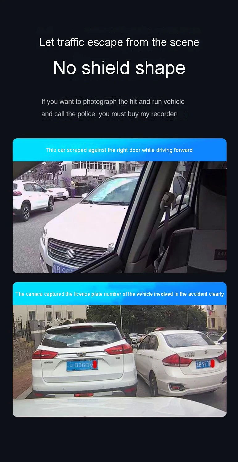 4K 4CH Hidden Dash Cam with APP Night Vision Motion Detection 24/7 Parking Monitor G-Sensor Loop Recording WDR Blackbox Car DVR