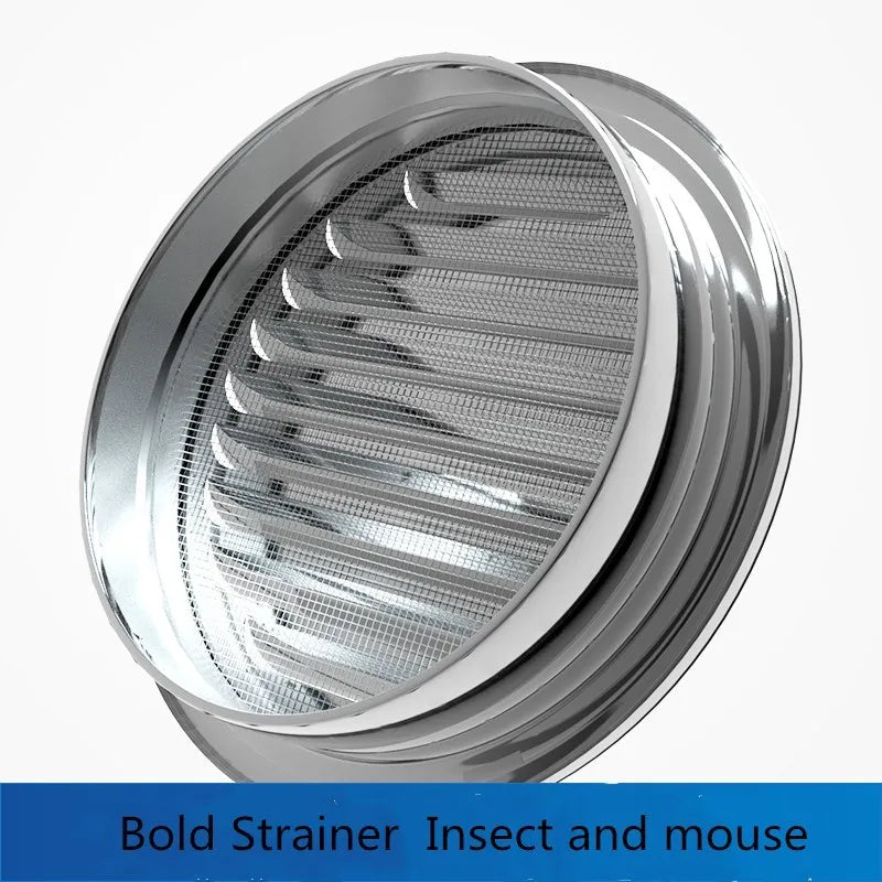 Stainless Steel Exterior Wall Air Outlet Grille Round Duct Cap Air Ventilation Cover Hole Plug 70-200mm Wall Ventilation System