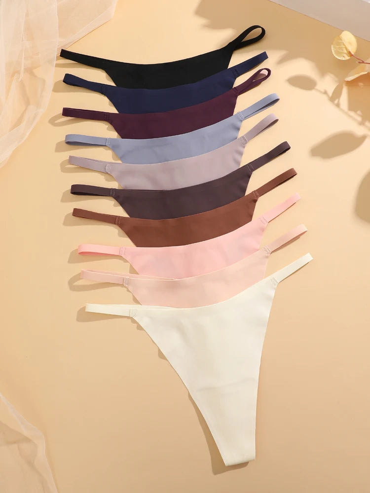 4PcsSet Seamless Ultra-thin Underwear Women Sexy Thin Belt Panties Female High Stretch Thongs Girls Breathable G-String Lingerie