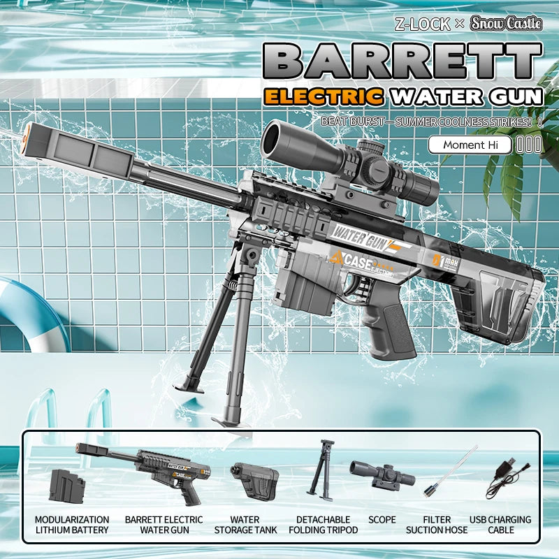 HUIQIBAO Children's electric water gun toy, high-speed water sprayer, suitable for outdoor play use