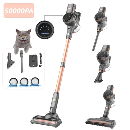 INSE S7P cordless vacuum cleaner, 465W 45KPA Wireless Vacuum Cleaner with Suction Power,  8*2200mAh battery, 50000Pa Strong Suction, 45-60mins runtime,1.2L