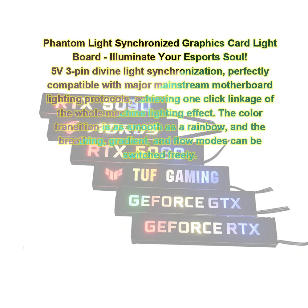 White VGA ARGB Lighting Panel for AORUS GEFORCE GTX ROG TUF Gaming 5060 5070ti 5080 5090 RX9070/9060XT Faith Lamp AURA SYNC