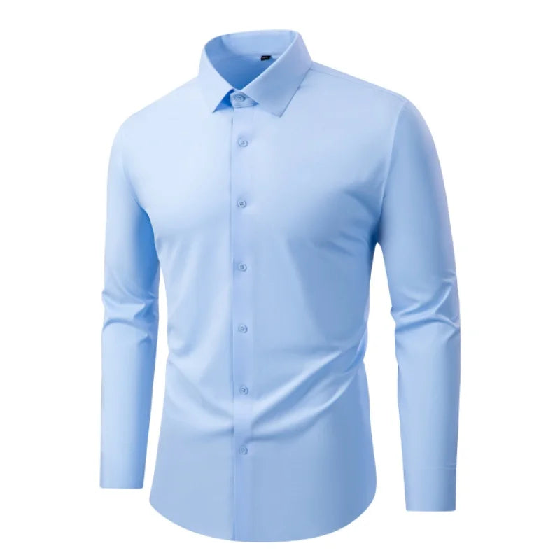 High Stretch Anti-Wrinkle Men's Shirts Long Sleeve Dress Shirts Men Fit Social Business Blouse Social Shirt Men Clothing S-4XL