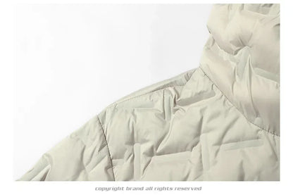 Winter white down jacket men's graphene self heating windproof pleated hooded down jacket casual warm down jacket men's coat