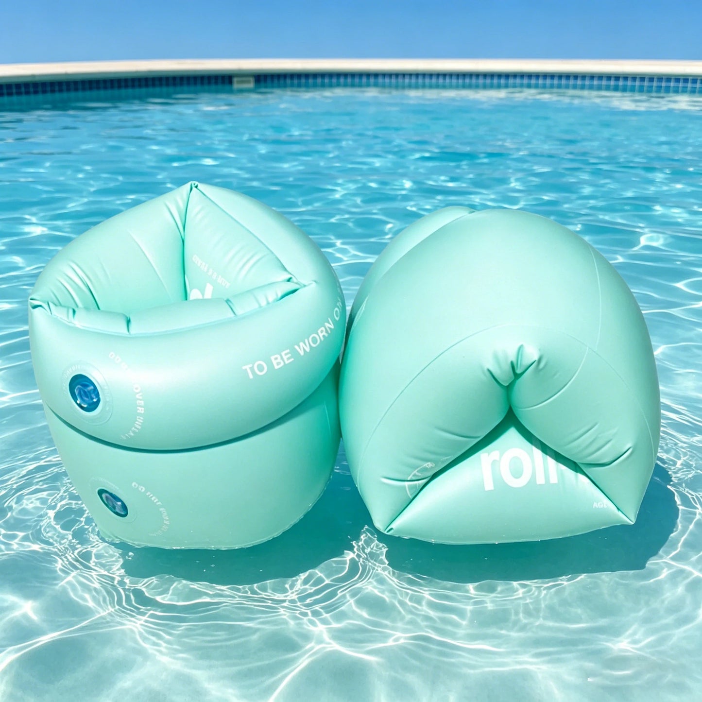 2pc New Macaron Color Inflatable Arm Float Bands For All Age Swimming Arm Rings，PVC Water Floating Sleeves, Summer Swimming Trai