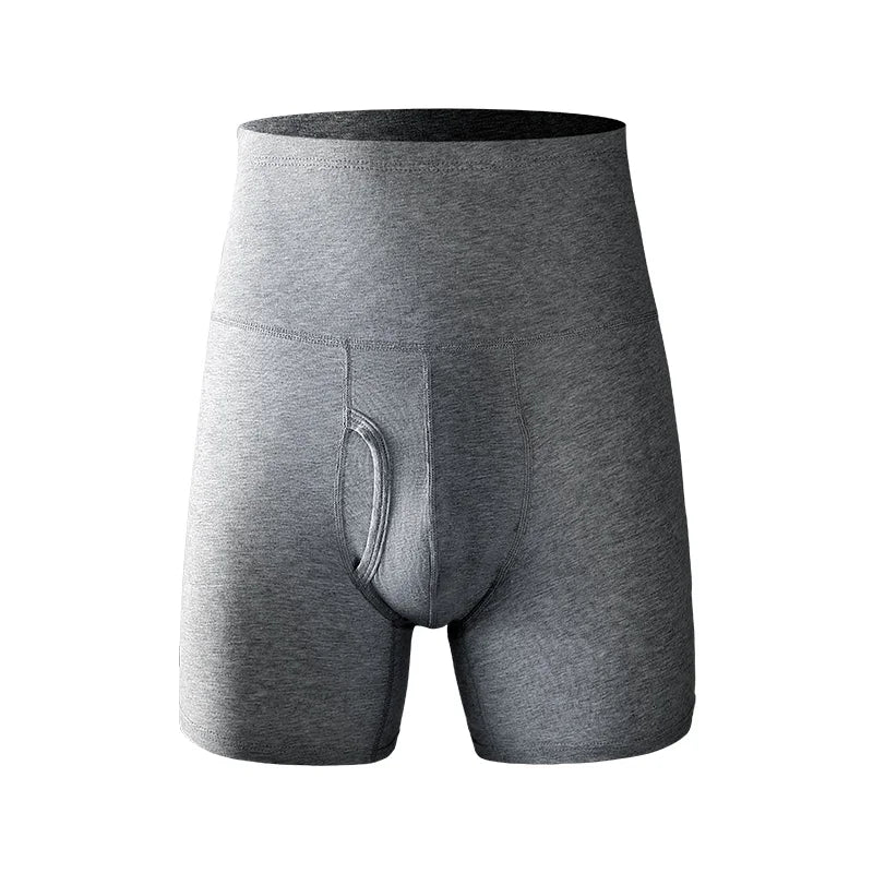Men's underwear Men's cotton high waist belly large size lengthening anti-wear leg plus fat warm sports boxer shorts