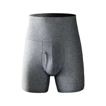 Men's underwear Men's cotton high waist belly large size lengthening anti-wear leg plus fat warm sports boxer shorts