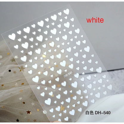 3d Nail Art Stickers Red Black White Love Hearts Stars Clouds French Full Tips Adhesive Nail Decals Slider For Manicure