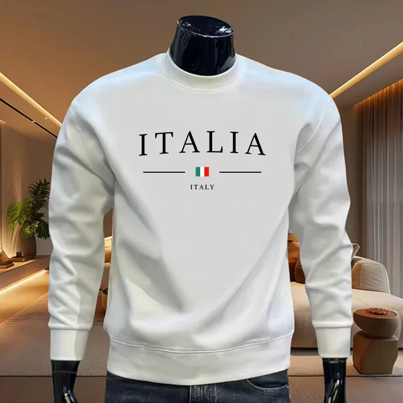 Italy Printing Mens Sweatshirts Casual O-Neck Tops Outdoors Sports Jogging Mens Clothing Autumn Winter Pullover Sportswear 2025