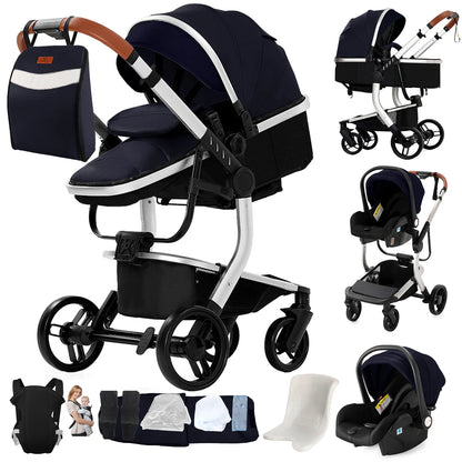 Baby pram Lightweight stroller Baby carriage PU 3in1 stroller Baby stroller 3-in-1 Baby carriage strollers for baby light carts
