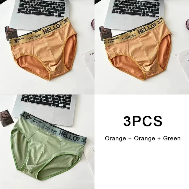 3Pcs/Lot Men's Underpants Soft Men Panties Sports Personality Boxers Breathable Large Size Panties Briefs for Men Underwears