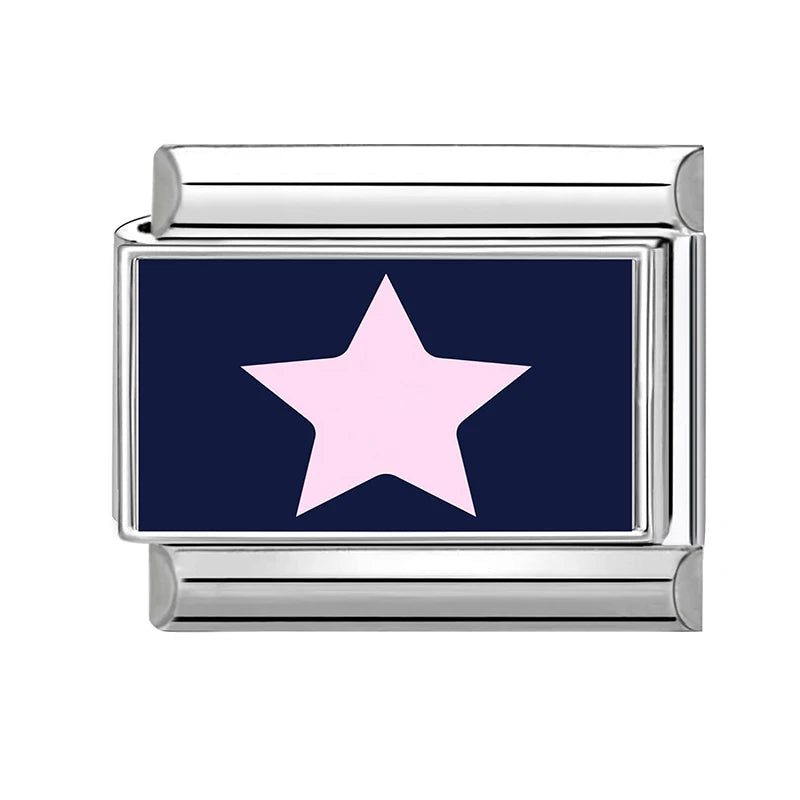 2026 Women Colored Star 1976 Eyes Heart Swan Watermelon Charms Italian Links Fit 9mm Bracelet Stainless Steel DIY Making Jewelry