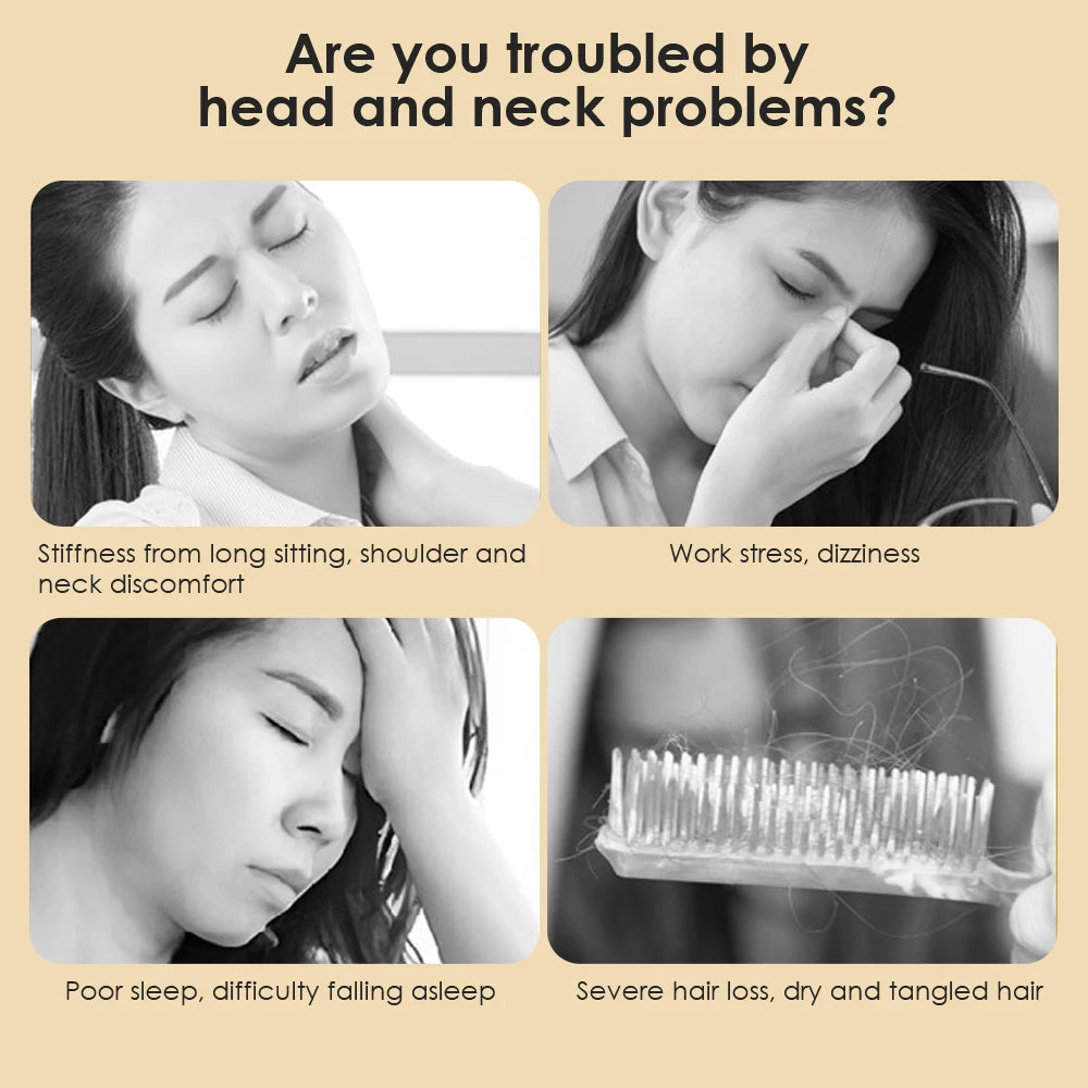 Wooden Meridian Massage Comb Anti-static 6-Claw Head Massager Promote Blood Circulation Body BGua Sha Tool Head Massage Brush