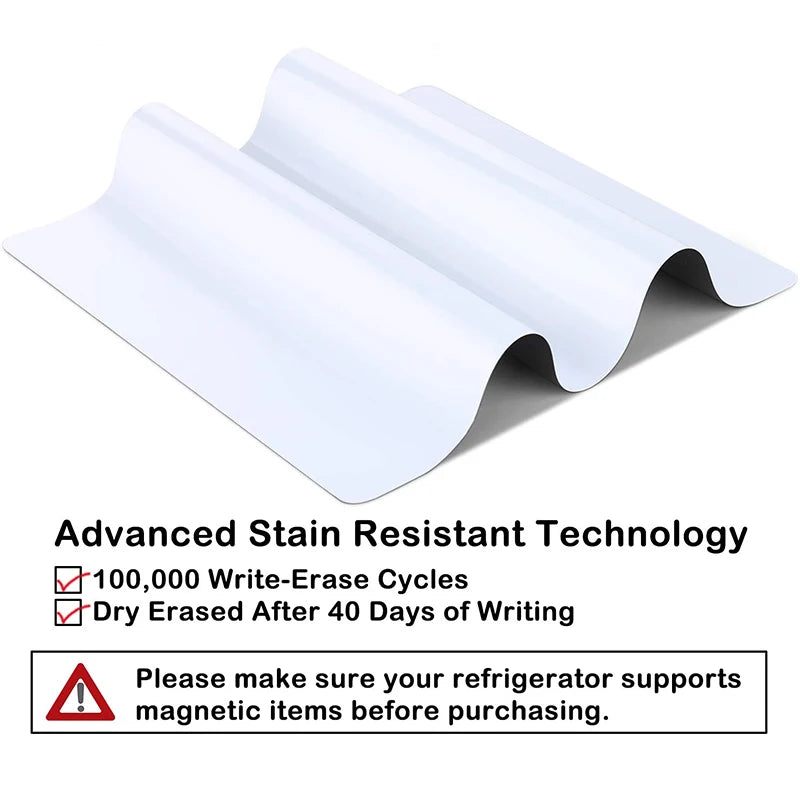 A4 Size Magnetic Whiteboard Vinyl Fridge Dry Erase White Board Refrigerator Magnet Note Flexible Remind Message Boards