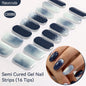 Gradient Auroras Semi Cured Gel Nail Strips Sparkly Shinning DIY Gel Polish Stickers for Nails Works with UV/LED Nail Lamps