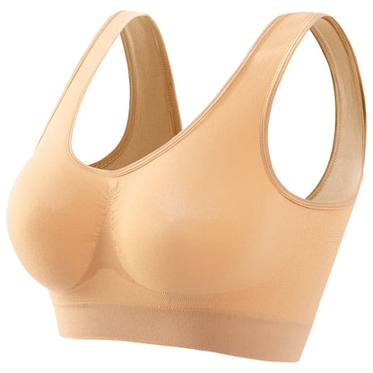 Women's Seamless Push-Up Bra Sports Bralette Non-wire Crop Top Solid Sexy Lingerie No-Pads Breathable Plus Size Tank Bra S-5XL