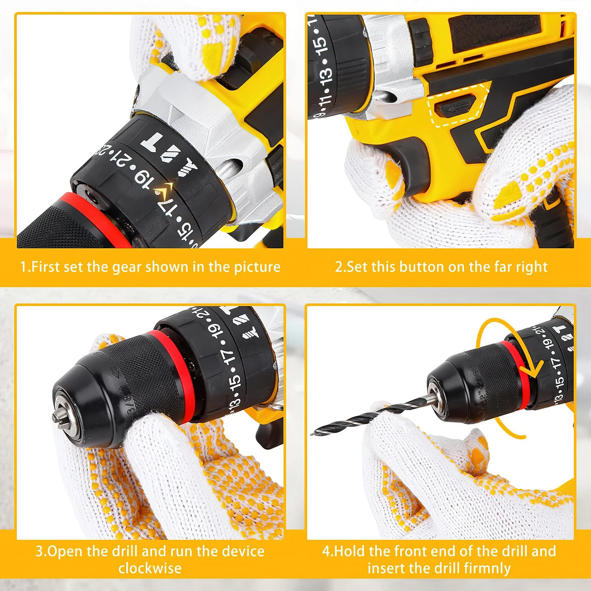 120 piece power tool kit with 21V cordless drill 3/8-inch keyless chuck 25+3 impact clutch maximum torque 45Nm tool kit