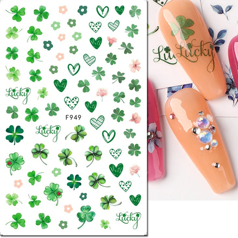 3d Nail Art Decals Elegant White RoyalBlue Roses Flowers Adhesive Sliders Nail Stickers Decoration For Nail Manicure