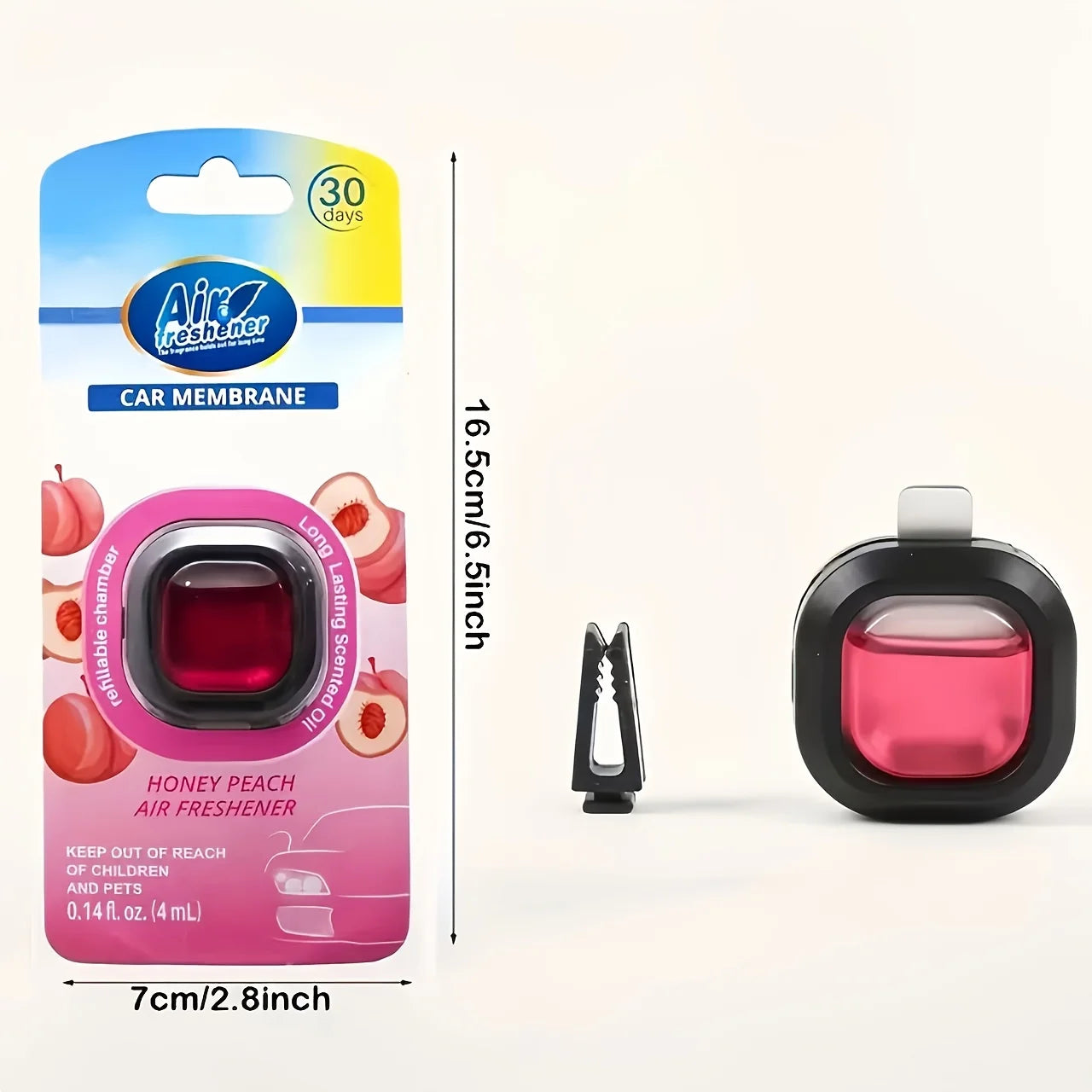 4ml/0.14 Fl Oz Car Vent Clip Air Freshener, Freshens Air, Compact Design - Car Vent Air Freshener Clip
