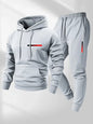 PARIS Letter Print Sweatshirt Suit Men's Fleece Hoodie Pants Set Spring Autumn Winter Warm Casual Sports Pullover Trousers Sets