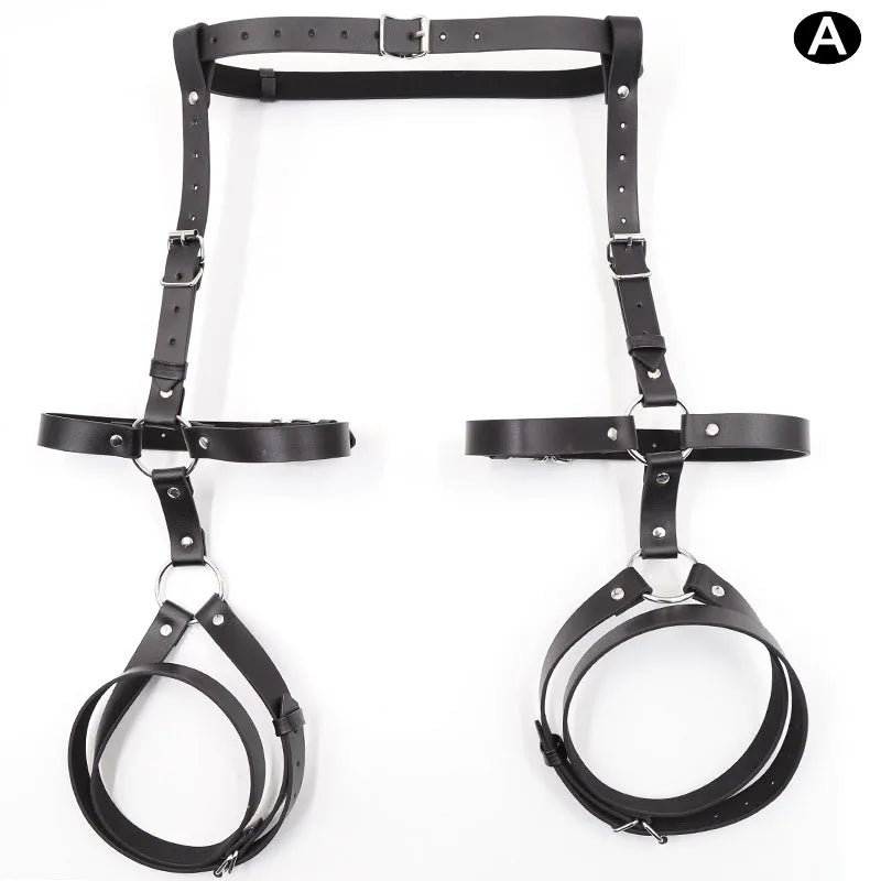 BDSM Bondage Leg Restraints Leather Belt Pants Adult Games thigh ring cuffs Straps Sex Toys For Couples Women erotic underwater