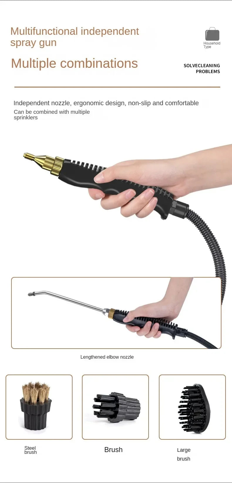 Steam Cleaners High Temperature and Pressure handhold Steam Air conditioners tool Hood Car Steam Clean 2500W