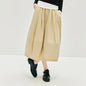 Semir Skirt Women's Solid Textured A-Line High Waist – Casual Long With Elastic Band Woman Clothing