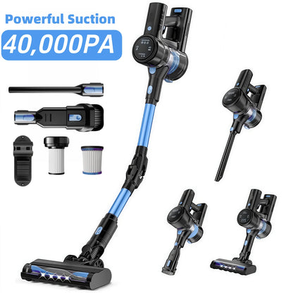 Cordless Vacuum Cleaner, 40KPa/50Mins/3 Modes, Cordless Stick Vacuum with LED Display & Foldable Lightweight Design, Rechargeable Handle Cleaners for Home, Pet Hair, Carpet, Hard Floor
