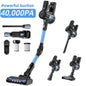 Cordless Vacuum Cleaner, 40KPa/50Mins/3 Modes, Cordless Stick Vacuum with LED Display & Foldable Lightweight Design, Rechargeable Handle Cleaners for Home, Pet Hair, Carpet, Hard Floor