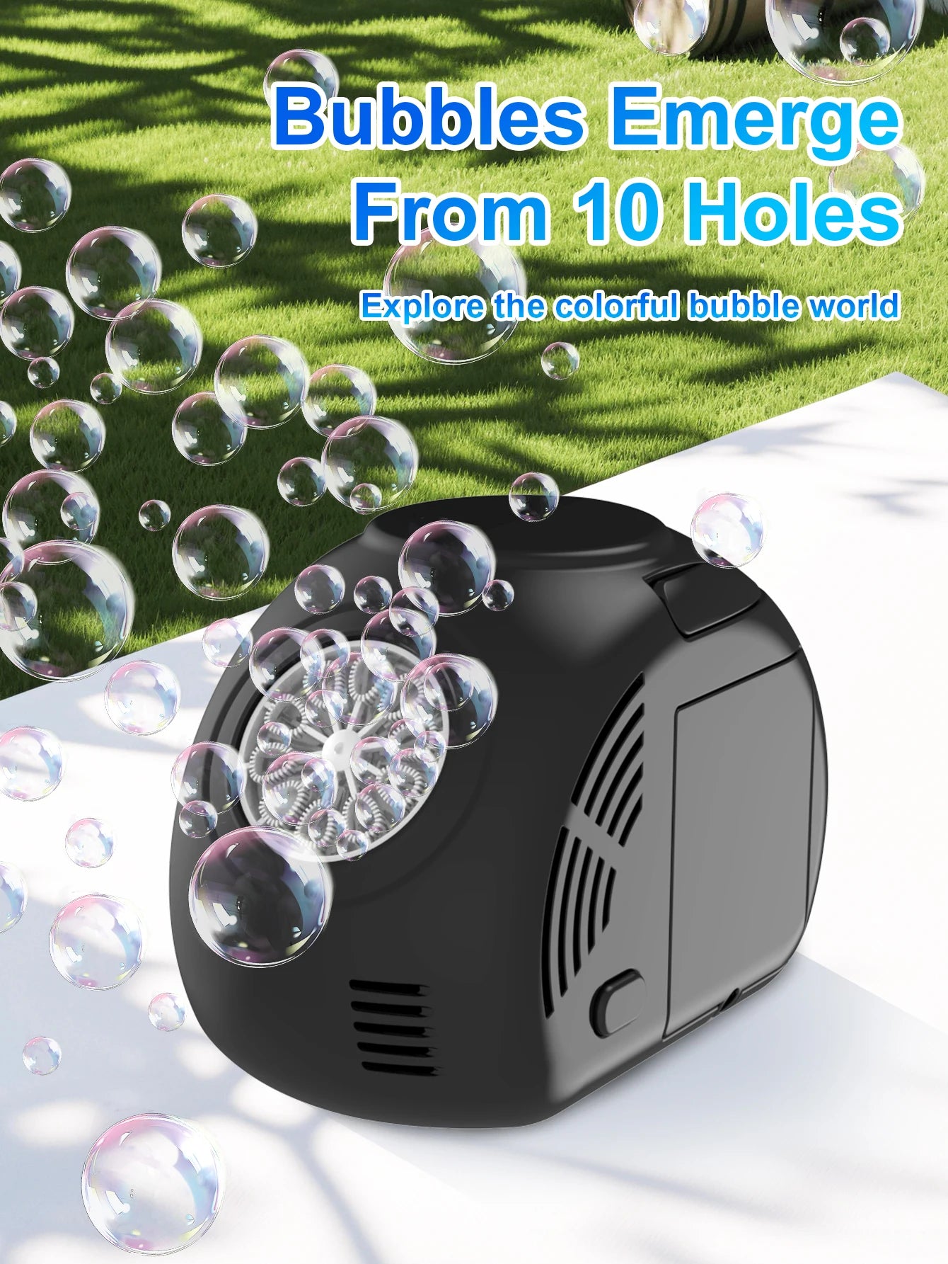 Handheld outdoor bubble machine electric with light bubble toy bubble launcher holiday  gift without battery bubble water