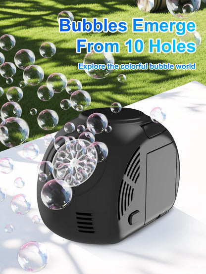 Handheld outdoor bubble machine electric with light bubble toy bubble launcher holiday  gift without battery bubble water