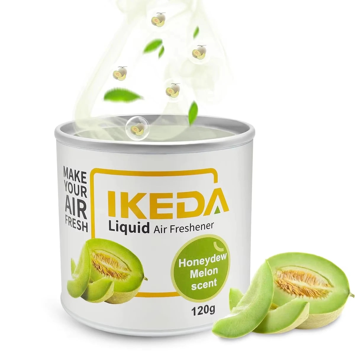 IKEDA 120g Green Apple Scent Liquid Air Freshener, Long Lasting Fruity Fragrance, Powerful Odor Eliminator for Car Home Office,