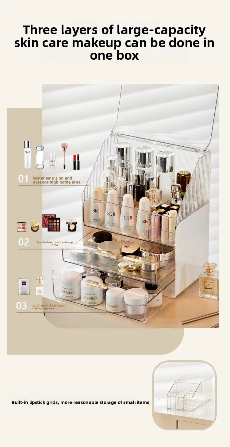 Desktop Makeup Container Drawer Large Box Cosmetic Large Capacity Storage Nail Jewelry Container Sundries Lipstick Organizer