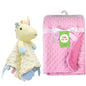 Custom Name Baby Blanket Personalized Baby Shower Gift Soft Minky Dot 2-in-1 Blanket & Lovey Set for Boys Girls