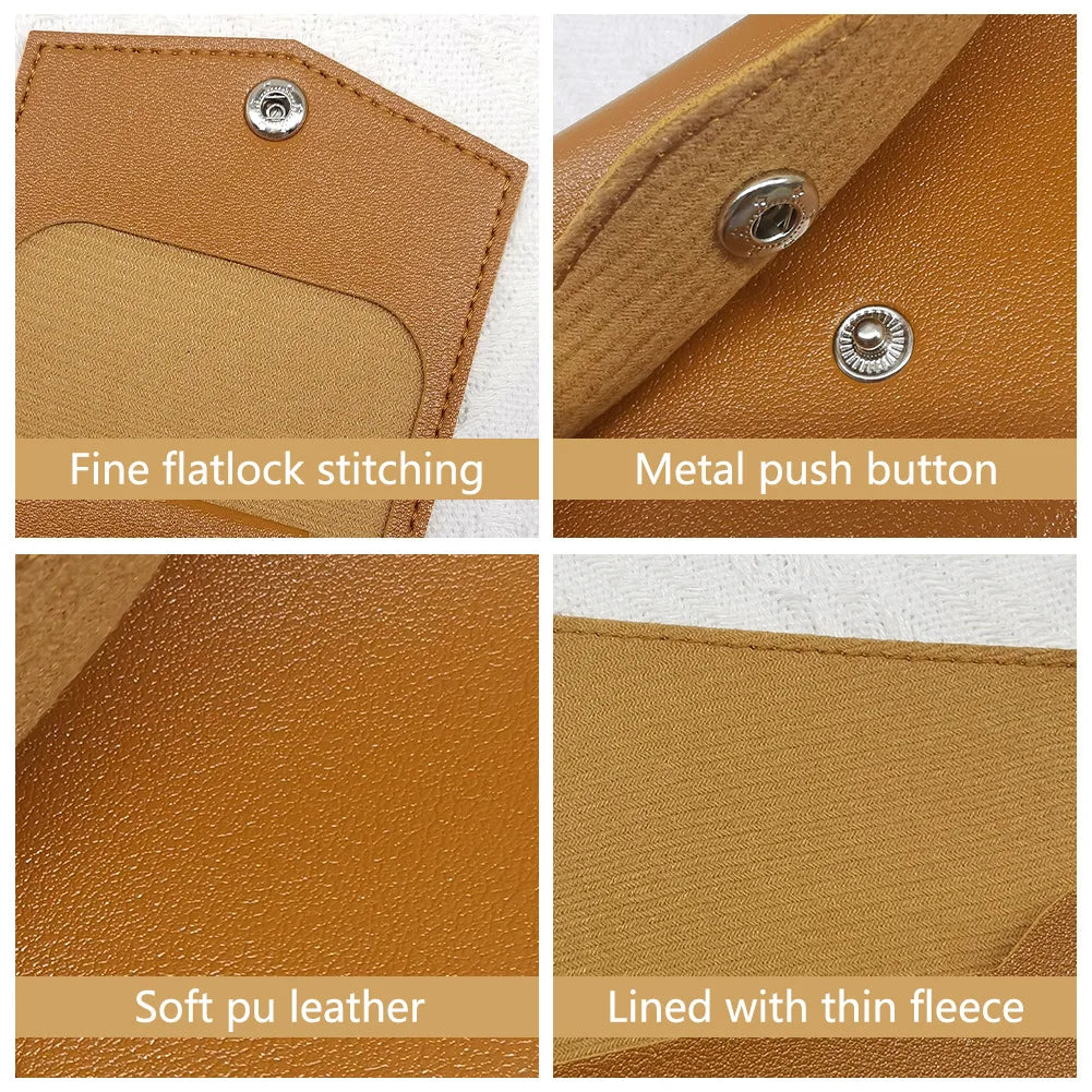 PU Leather Pencil Case Storage Bag Student Glasses Portable Stationery Bag Large-capacity Business Office Pen Storage Bag